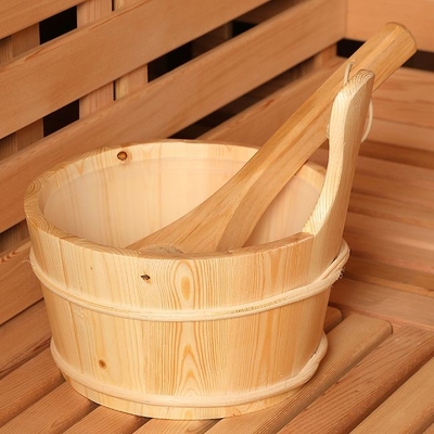 Cedar Steam Sauna Rounded Square rustique extérieur avec la toiture de bardeau de bitume