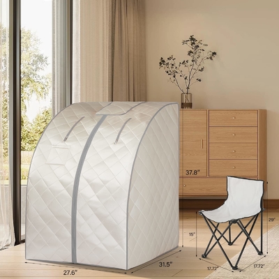 1 sauna infrarouge lointain portatif de personne avec du temps et Tempreture à télécommande