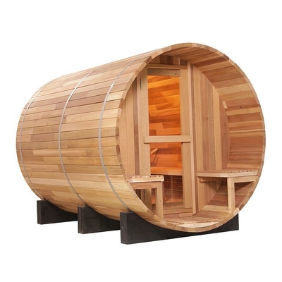 ODM d'OEM extérieur rouge canadien de soutien de sauna de Cedar Wood Traditional Steam Barrel