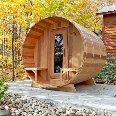 ODM d'OEM extérieur rouge canadien de soutien de sauna de Cedar Wood Traditional Steam Barrel