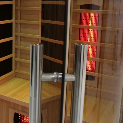 Plein spectre en bois solide de luxe et sauna infrarouge de personne de l'appareil de chauffage 2 de carbone d'intérieur