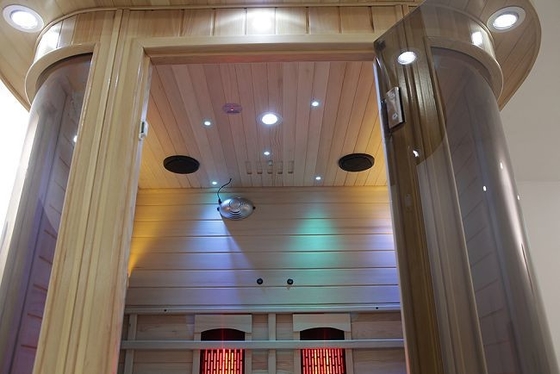 Plein spectre en bois solide de luxe et sauna infrarouge de personne de l'appareil de chauffage 2 de carbone d'intérieur