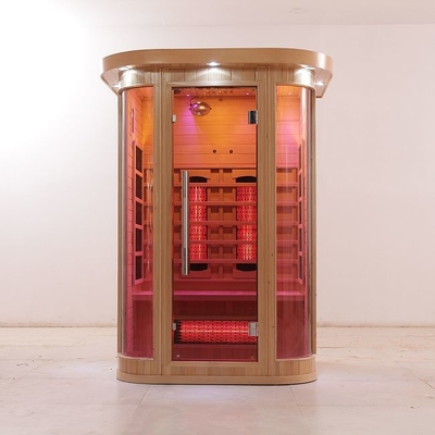 Plein spectre en bois solide de luxe et sauna infrarouge de personne de l'appareil de chauffage 2 de carbone d'intérieur