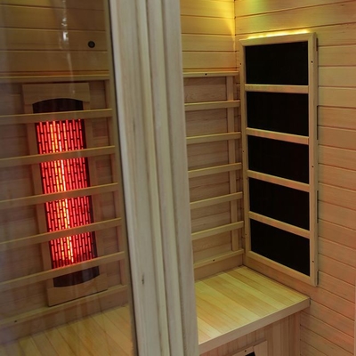 Plein spectre en bois solide de luxe et sauna infrarouge de personne de l'appareil de chauffage 2 de carbone d'intérieur