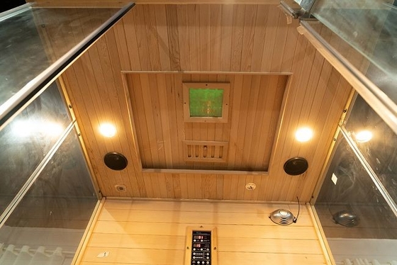 Vapeur traditionnelle en bois d'intérieur magnifique de 3 personnes et sauna infrarouge combinés