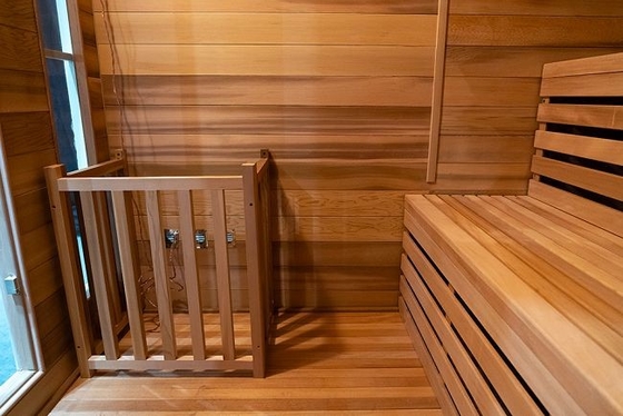 Cigûe magnifique extérieure Cedar Wood 5 - 6 personnes cuisent le sauna à la vapeur avec le toit