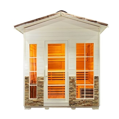 Cigûe magnifique extérieure Cedar Wood 5 - 6 personnes cuisent le sauna à la vapeur avec le toit