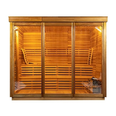 Conception unique de sauna sec extérieur rouge de Cedar Wood Traditional Stove Heater de 6 personnes