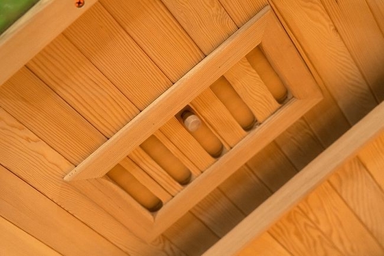Sauna infrarouge en bois solide de luxe de combinaison de vapeur avec 3 murs de verre trempé