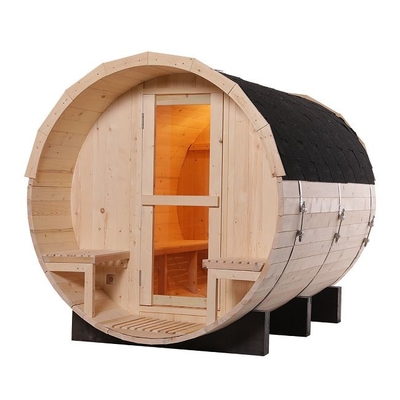 Sauna extérieur de baril de grande vapeur traditionnelle en bois solide avec le fourneau 6KW