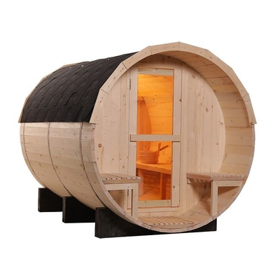 Sauna extérieur de baril de grande vapeur traditionnelle en bois solide avec le fourneau 6KW
