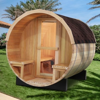 Sauna extérieur de baril de grande vapeur traditionnelle en bois solide avec le fourneau 6KW