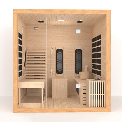 Personne infrarouge hybride en bois d'intérieur du sauna 2 ou 3 de vapeur de cigûe canadienne