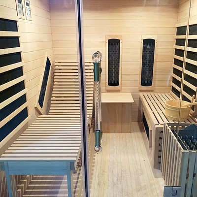 Personne infrarouge hybride en bois d'intérieur du sauna 2 ou 3 de vapeur de cigûe canadienne