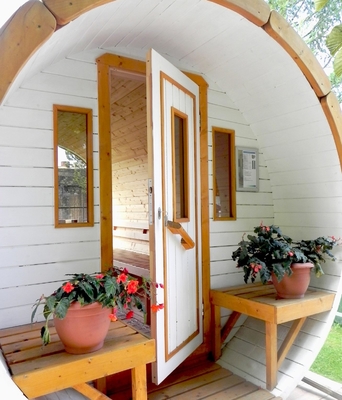 Pièce finlandaise extérieure sèche de Cedar Garden Wood Barrel Sauna traditionnelle