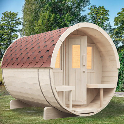 Sauna en bois de base extérieur de baril de personnes de Smartmak 4 - 6 avec le fourneau électrique de sauna