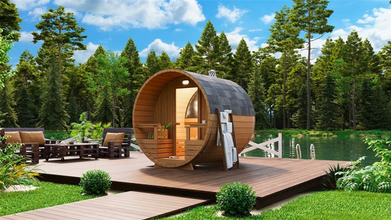 2 - 8 avec en bois de sauna de baril de capacité de personnes/sans option de porche