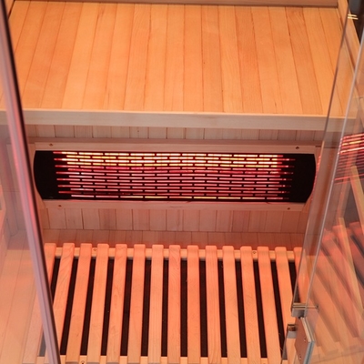 Sauna infrarouge lointain 0°C - chaîne de verre trempé transparent de la température de fonctionnement 65°C