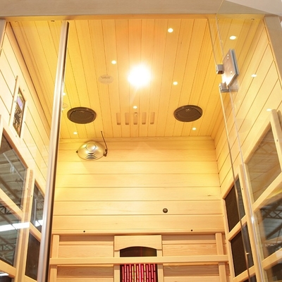 Sauna infrarouge lointain 0°C - chaîne de verre trempé transparent de la température de fonctionnement 65°C