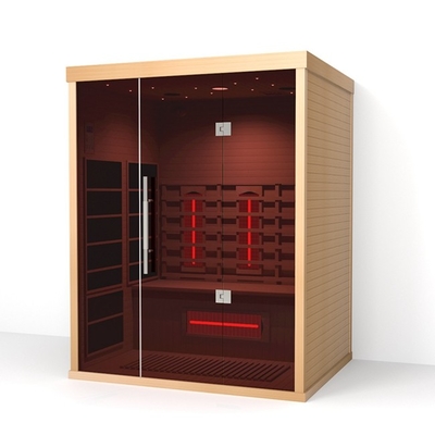 Bas sauna infrarouge 1500*1200*1900mm d'EMF de couleur en bois avec la lampe de lecture