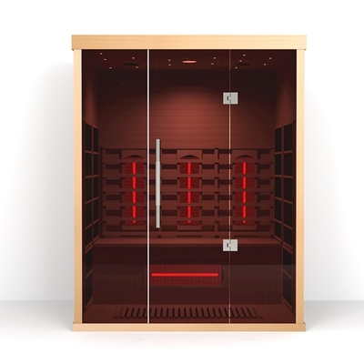 Bas sauna infrarouge 1500*1200*1900mm d'EMF de couleur en bois avec la lampe de lecture