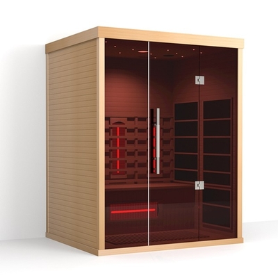 Bas sauna infrarouge 1500*1200*1900mm d'EMF de couleur en bois avec la lampe de lecture