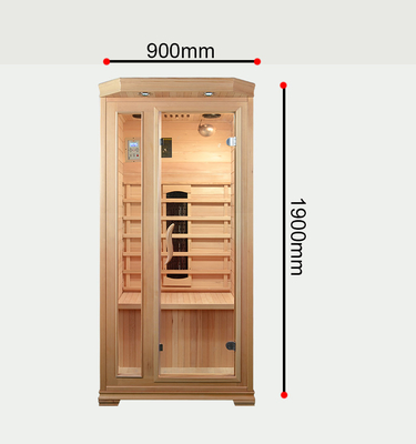Pièce en bois de sauna à la maison de cèdre 900*900*1900mm avec le verre trempé de 8mm