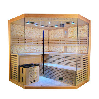 5 - Pièce traditionnelle de sauna à vapeur de pruche de luxe de taille de 8 personnes avec l'appareil de chauffage du fourneau 6kw