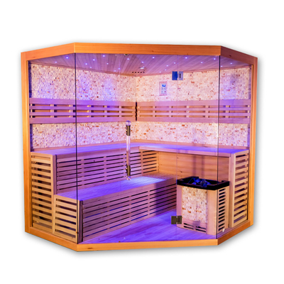 5 - Pièce traditionnelle de sauna à vapeur de pruche de luxe de taille de 8 personnes avec l'appareil de chauffage du fourneau 6kw