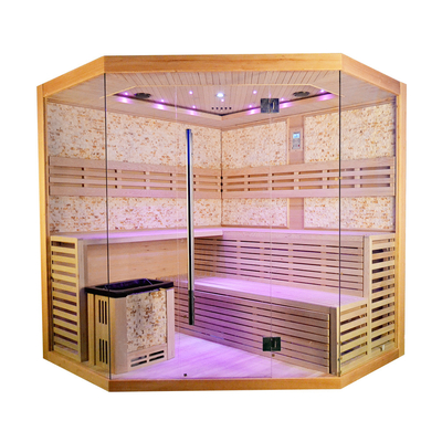 5 - Pièce traditionnelle de sauna à vapeur de pruche de luxe de taille de 8 personnes avec l'appareil de chauffage du fourneau 6kw