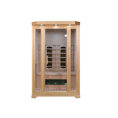 1750W Hemlock / Cedar Sauna à domicile avec système de sécurité en bois de couleur en forme rectangulaire