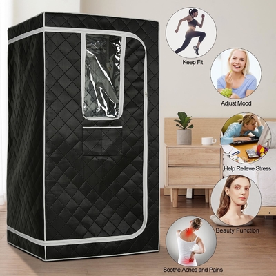 Sauna à vapeur portable pleine taille avec contrôle du temps 0 - 99 minutes et fenêtres transparentes