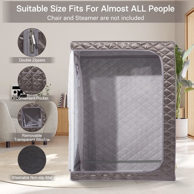 Sauna à vapeur portable de taille grise Sauna de spa à domicile Avec une capacité d'eau de 4L