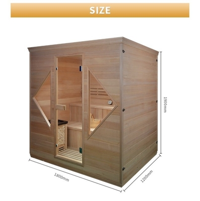 Poignée de porte en bois salle de sauna à vapeur traditionnelle pour 4 personnes à l' intérieur