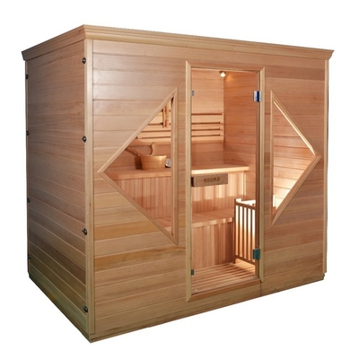 Poignée de porte en bois salle de sauna à vapeur traditionnelle pour 4 personnes à l' intérieur