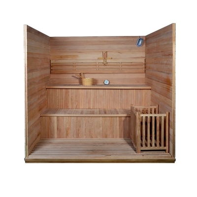 Poignée de porte en bois salle de sauna à vapeur traditionnelle pour 4 personnes à l' intérieur