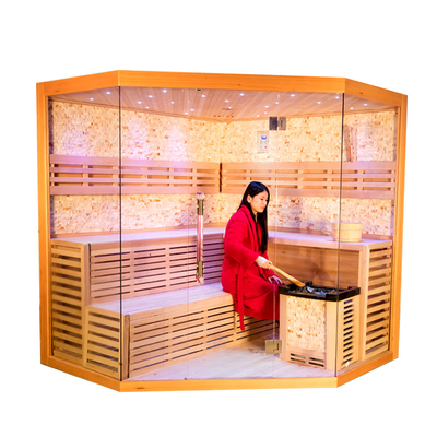 Salle de sauna traditionnelle de luxe pour 5 à 6 personnes Salle de sauna à vapeur de l'Himalaya