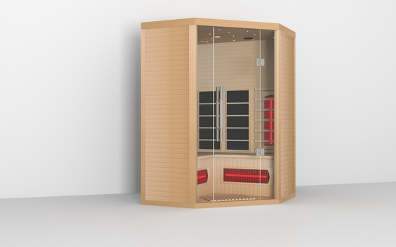 Sauna à vapeur bois coin intérieur en infrarouge Sauna à bosse en métal rouge