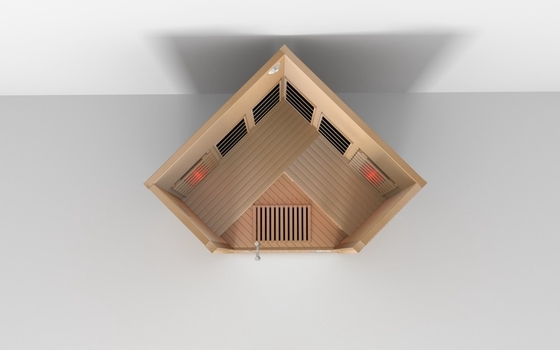 Sauna à vapeur bois coin intérieur en infrarouge Sauna à bosse en métal rouge