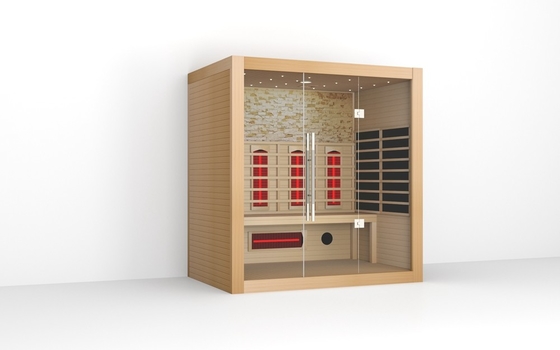 Sauna en bois massif pour 4 personnes salle de sauna à infrarouge sauna en bois sec à porte pleine