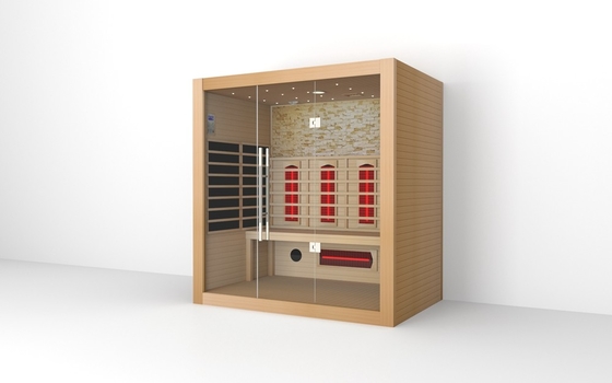 Sauna en bois massif pour 4 personnes salle de sauna à infrarouge sauna en bois sec à porte pleine
