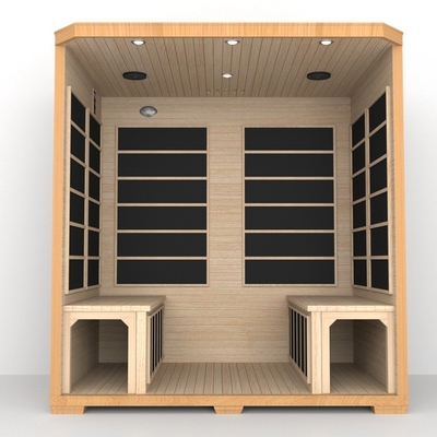 Smartmak Sauna infrarouge à basse fréquence près de 4 personnes Sauna infrarouge de cèdre rouge