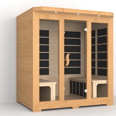 Smartmak Sauna infrarouge à basse fréquence près de 4 personnes Sauna infrarouge de cèdre rouge