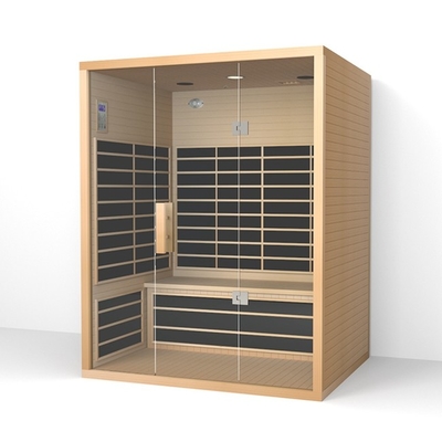 Saunas infrarouges commerciaux en bois 3 - 4 personnes Salle de sauna infrarouge à domicile