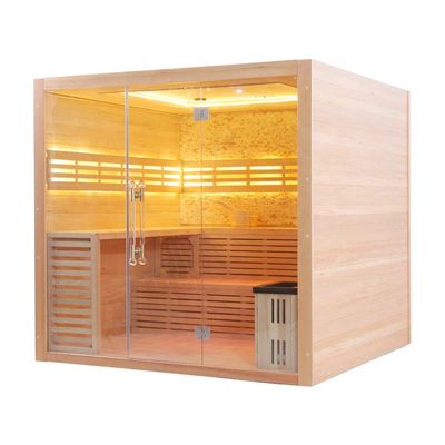 Sauna à vapeur à l'intérieur, salle de sauna à vapeur sèche, sauna détoxifiante pour le corps entier, cabine de sauna avec poêle à chauffage