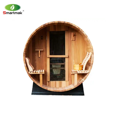 Sauna extérieur en bois de cèdre canadien à vapeur Sauna à fût à vapeur avec poêle à bois