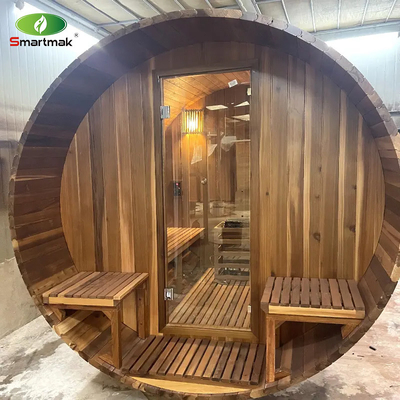 Sauna en bois massif en bois de cèdre rouge Sauna à vapeur à l'extérieur en fût