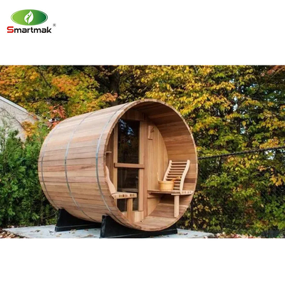 Sauna en bois massif en bois de cèdre rouge Sauna à vapeur à l'extérieur en fût