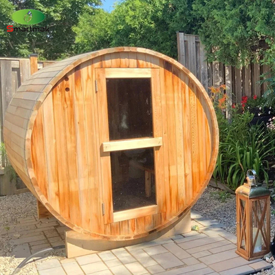 Spa à vapeur à sec bois chauffé à l'extérieur baril imperméable Sauna salle d'utilisation jardin