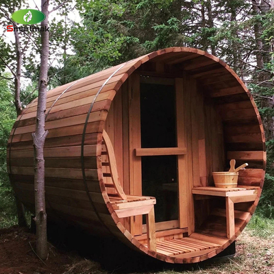 Spa à vapeur à sec bois chauffé à l'extérieur baril imperméable Sauna salle d'utilisation jardin